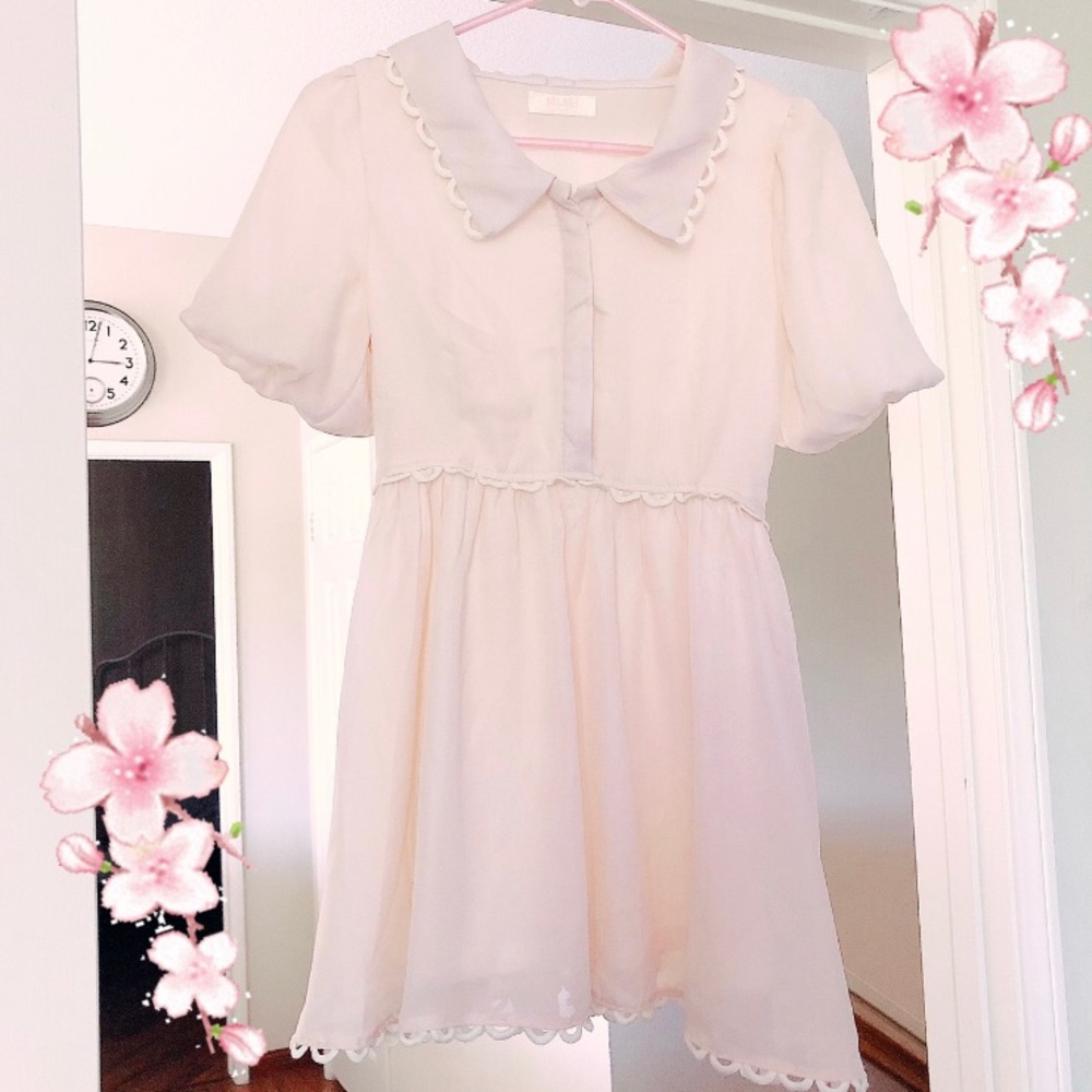 Cute Mini Dress Romper with Puff Sleeves